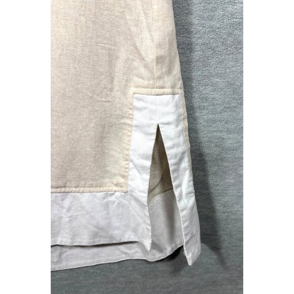 Cynthia Rowley Womens Dress S Beige White Linen Blend - Picture 5 of 7